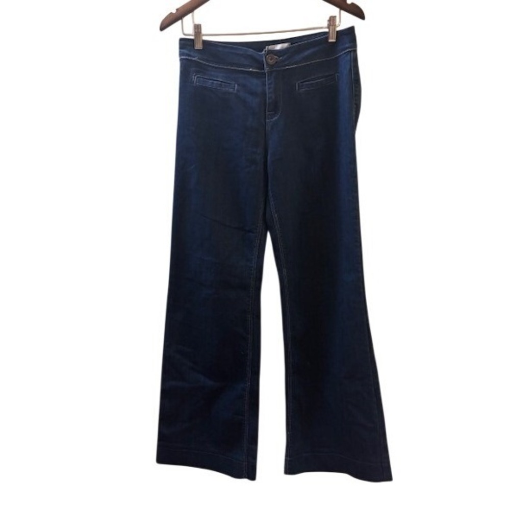 BDG High Waisted Wide Leg Jeans Indigo Blue Stretch Denim Size 30